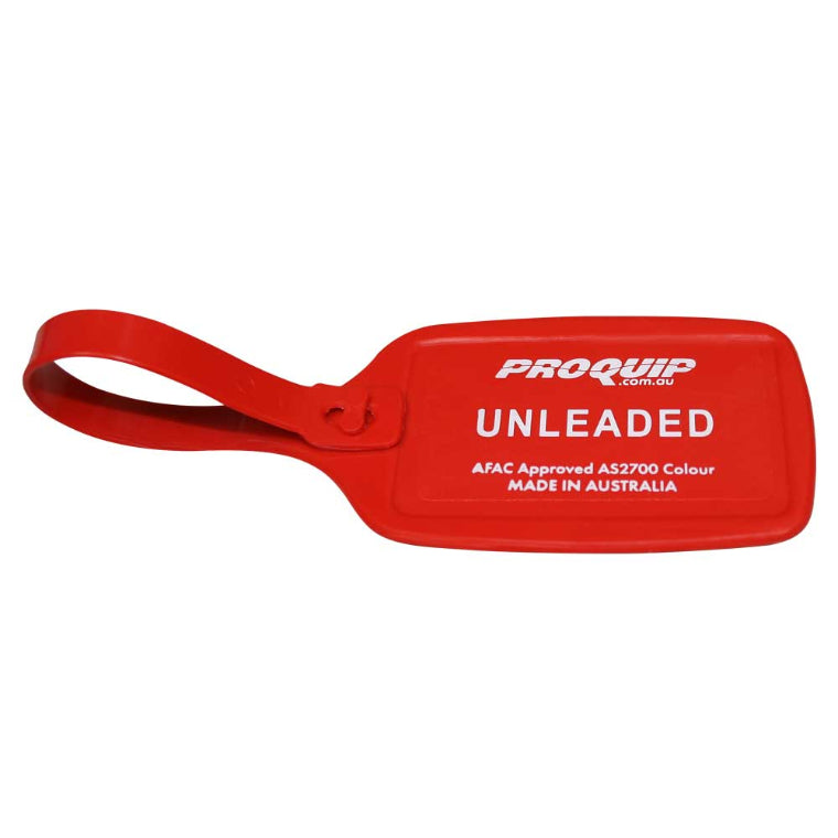 PROQUIP FUEL CAN ID TAG UNLEADED RED
