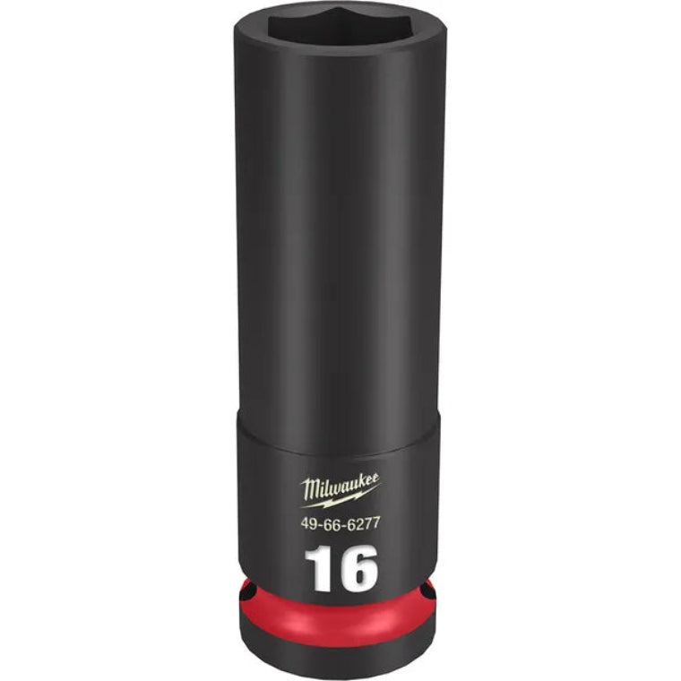 MILWAUKEE 1/2inch Drive 16mm Deep 6 Point Impact Socket - SHOCKWAVE