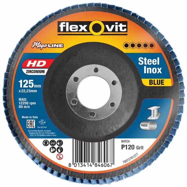 FLEWOVIT FLAP DISC 125MM 120G