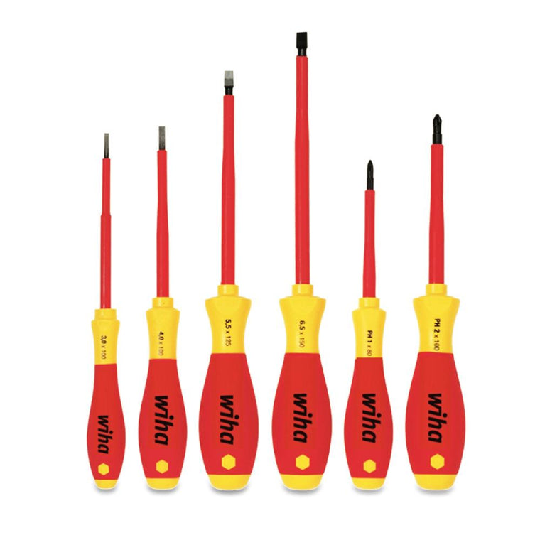 6 Piece screwdriver set, slotted & phillips