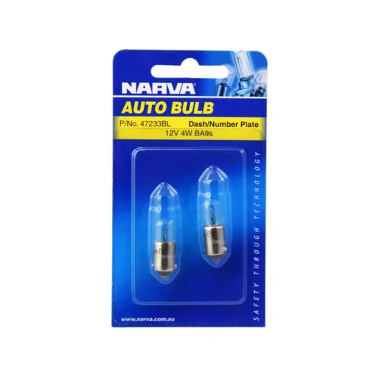 12V 4W BA9S BULB(2) NARVA GLOB