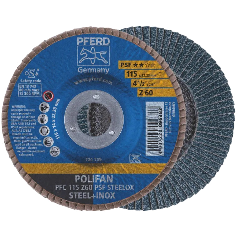 Pferd Pfc 125 Z80 Psf Steelox 125Mm 80 Grit Polifan Steelox Flap Disc