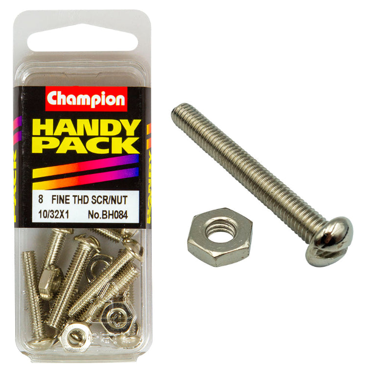 10/32 X 1 SCREW/NUT PACK-FINE THREAD
