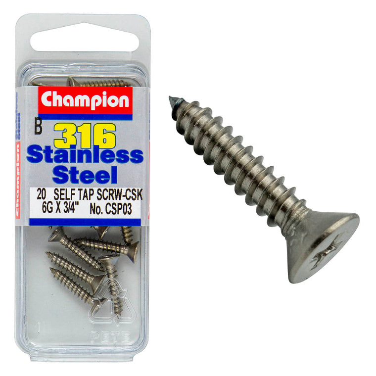 6 G X 3/4 SCREW PACK-S/TAPP CS S/LESS6GX