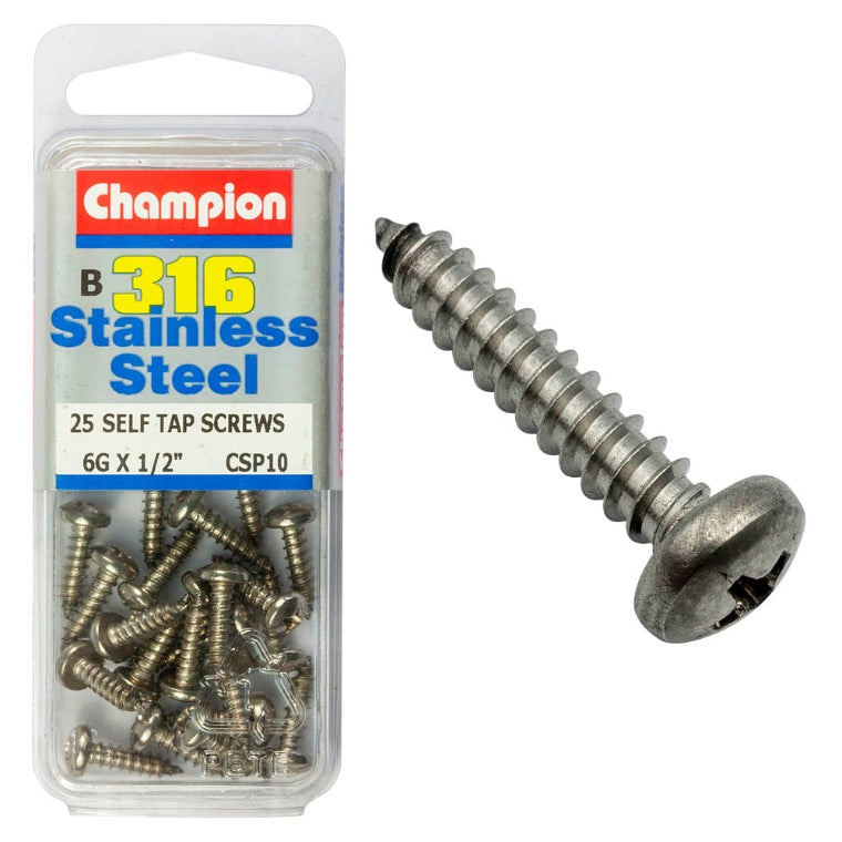 6G X 1/2 SCREW PK-S/TAP S/LESS PAN 6GX1