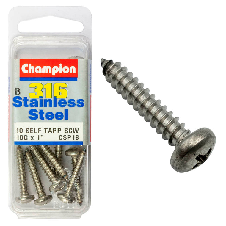 10G X 1 SCREW PK-S/TAPP S/LESS PAN10GX