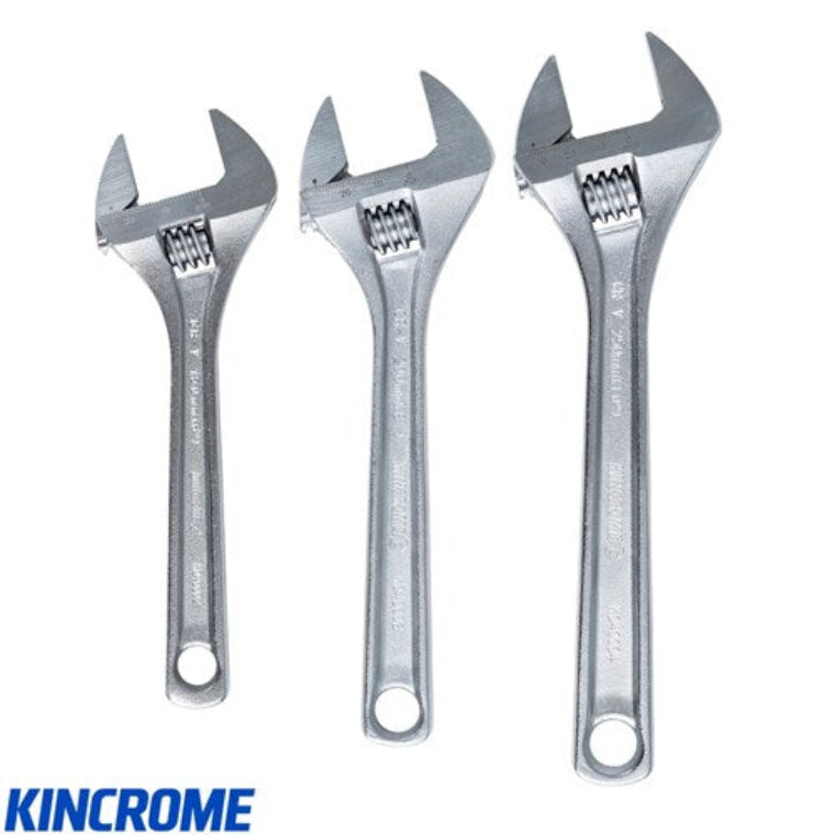 KINCROME- 3PCE ADJ WRENCH SET- 150MM,200MM,250MM