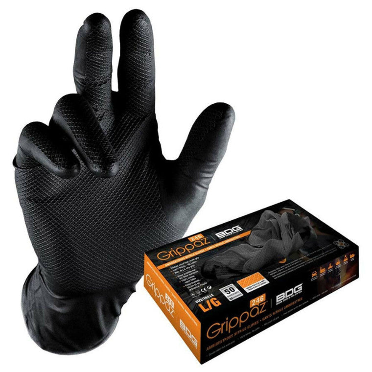 non slip black disp gloves XL