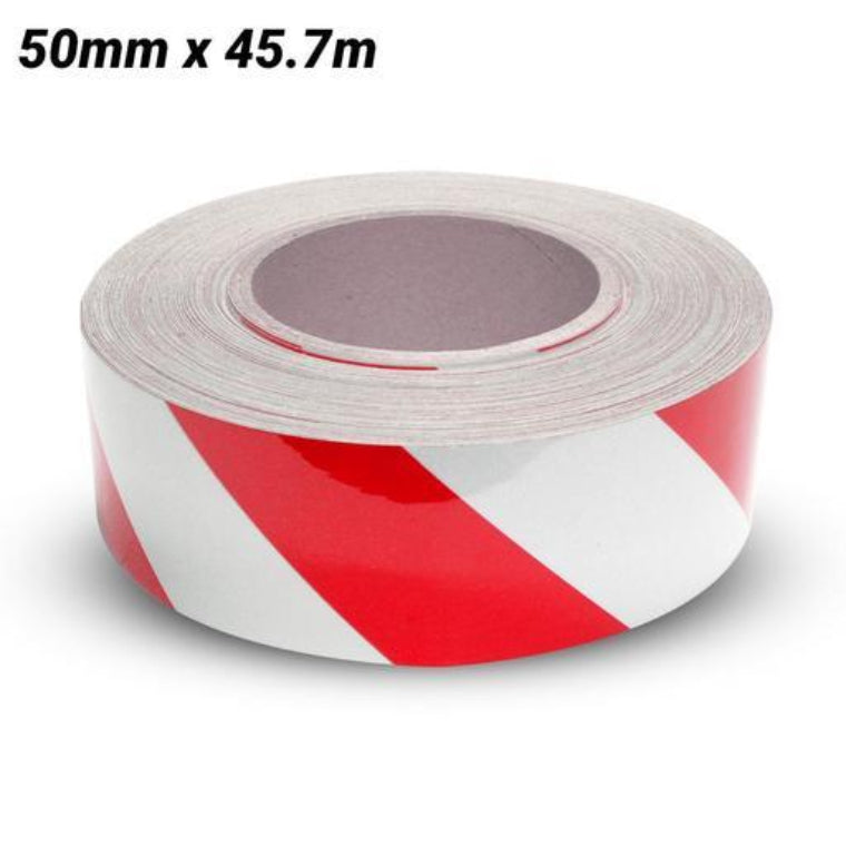 50MM X 45.7MTR CLAS2 REFLECT TAPE RED/WHITE