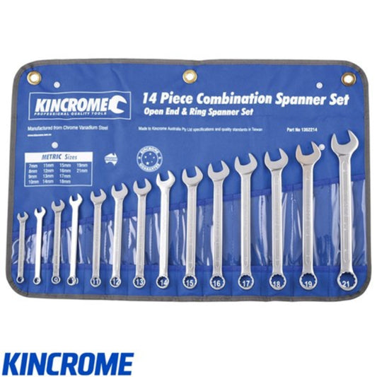 KINCROME 14 PIECE COMBINATION SPANNER SET
