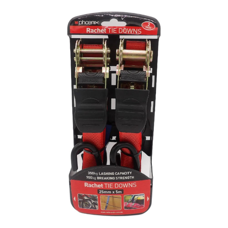 RATCHET 25MM x 5MTR LOAD RATING 350KG 2PK