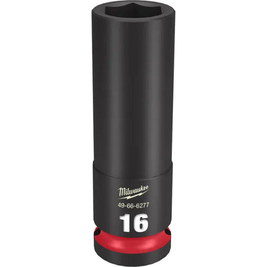 MILWAUKEE 1/2inch Drive 16mm Deep 6 Point Impact Socket - SHOCKWAVE