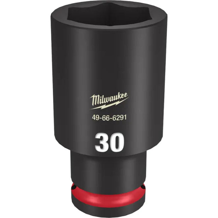 MILWAUKEE 1/2inch Drive 30mm Deep 6 Point Impact Socket - SHOCKWAVE