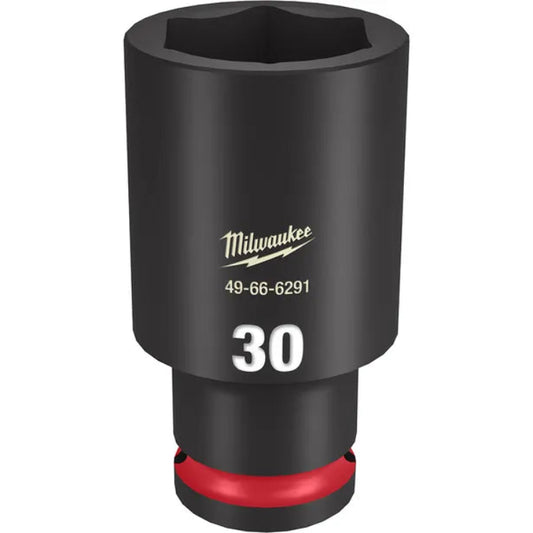 MILWAUKEE 1/2inch Drive 30mm Deep 6 Point Impact Socket - SHOCKWAVE