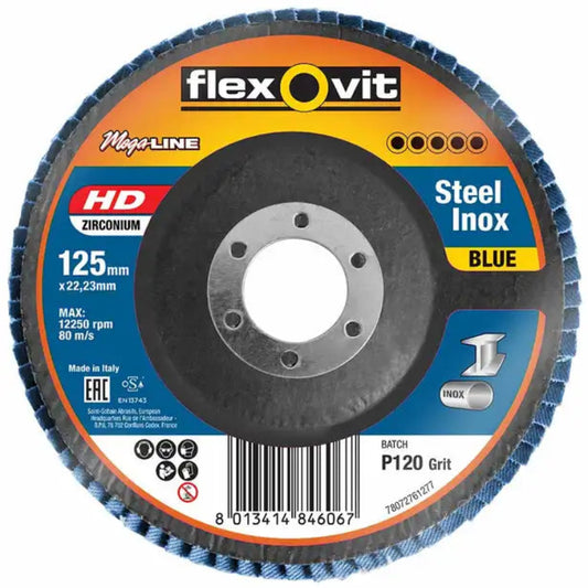 FLEWOVIT FLAP DISC 125MM 120G