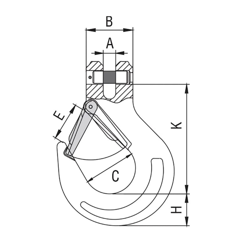 ITM G80 CLEVIS SLING HOOK 6MM