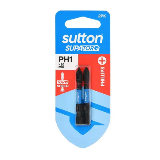 Screwdriver Bit S200 Supatorq Phillips PH1 50mm 2Pk
