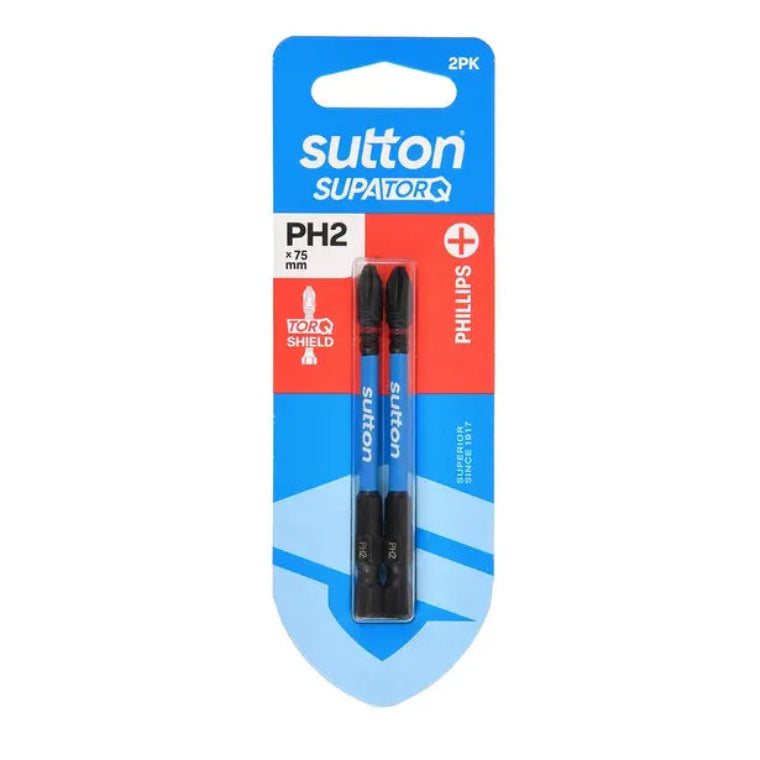 SCREWDRIVER BIT S200 SUPATORQ PHILLIPS PH2 75MM 2PK