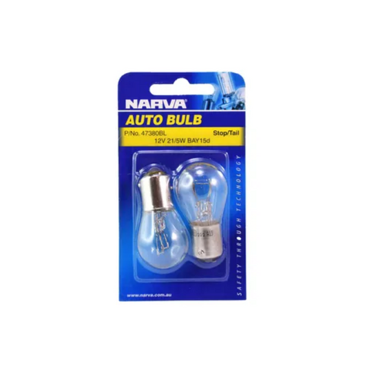 12V 21/5W BAY15D BULB(2) NARVA