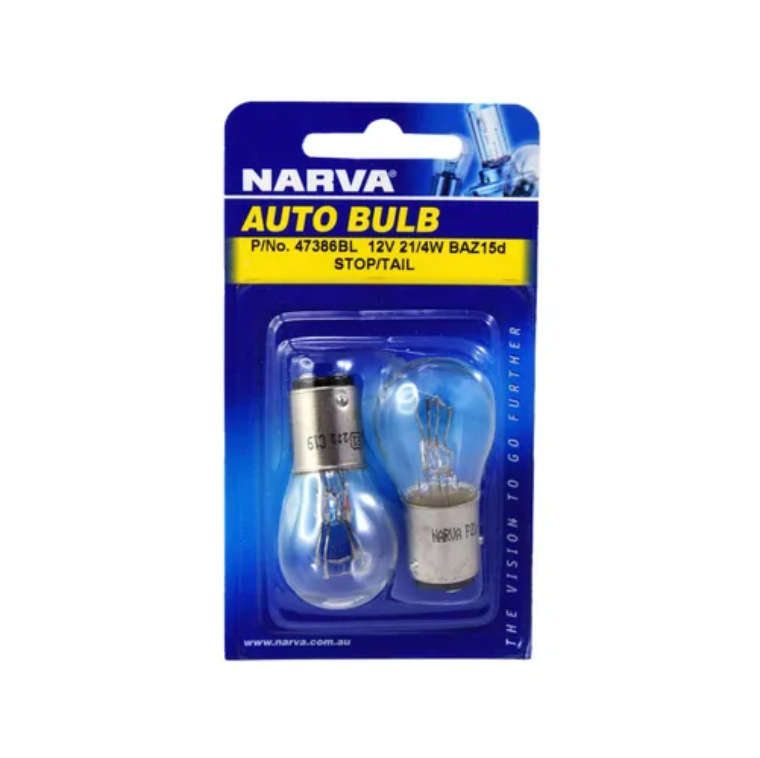 12V 21/4W BAZ15D BULB(2) NARVA
