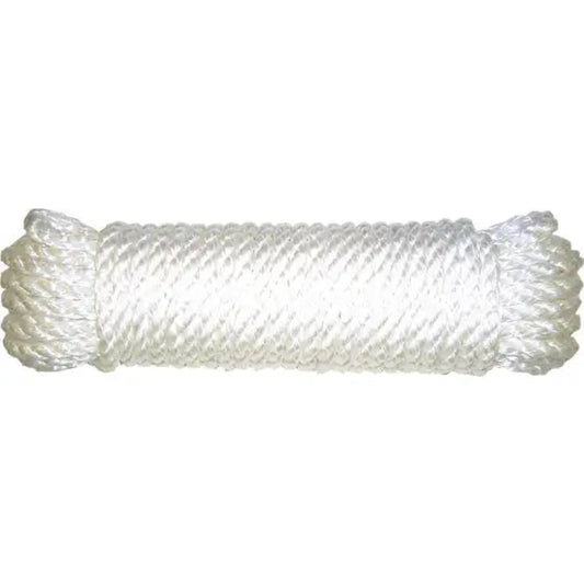8MM X 15M 3 STRAND SILVER MONO POLY ROPE COILS