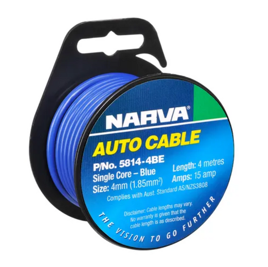 CABLE S/CORE 4MM 15A 4M BLUE N