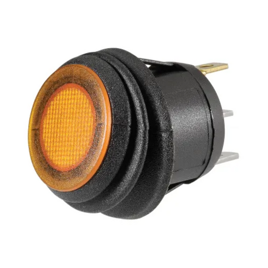 Off/On Rocker Switch With Waterproof Neoprene Boot And Amber Led