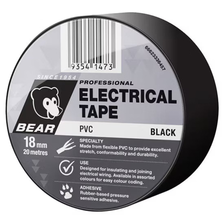 504 BLACK ELECTRICAL TAPE 18MM X 20M