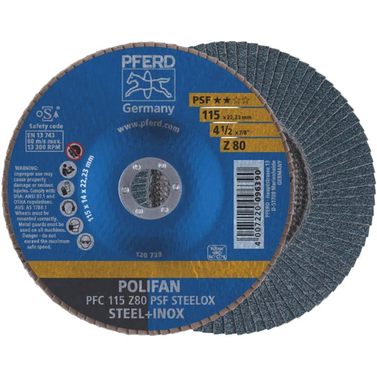 Pferd Pfc 125 Z40 Psf Steelox 125Mm 40 Grit Polifan Steelox Flap Disc