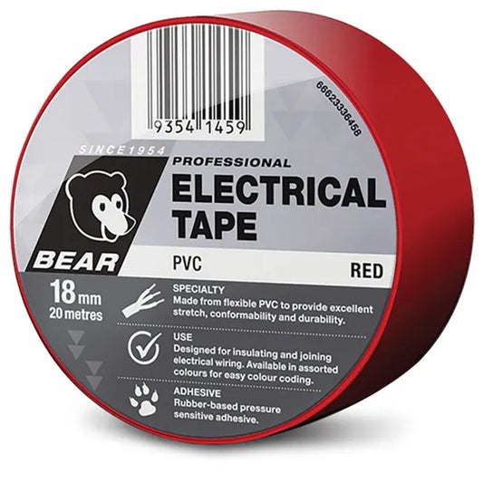 504 RED PVC ELECTRICAL TAPE 18MM X20M
