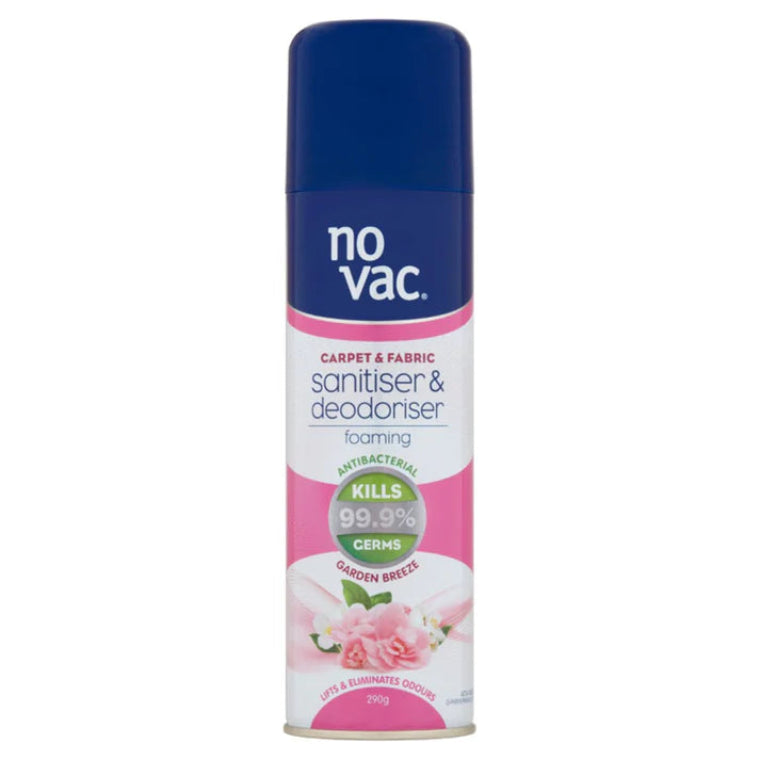 NO VAC FOAMING SANITISER + DEODORISER GARDEN BREEZE 290G
