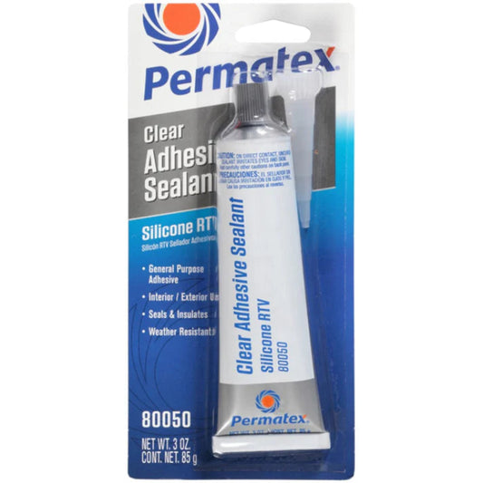 PERMATEX 80050 CLEAR RTV SLICONE ADHESIVE SEALANT 85G