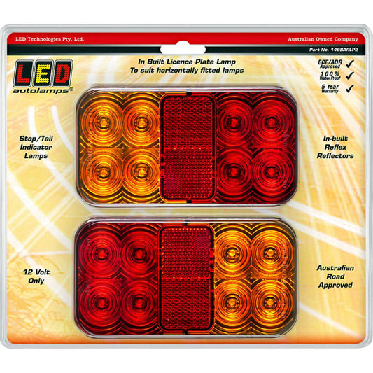 LED AUTOLAMPS 149BARLP2 REAR COMBINATION LAMP WITH INBUILT REFLECTOR AND LICENCE PLATE LAMP