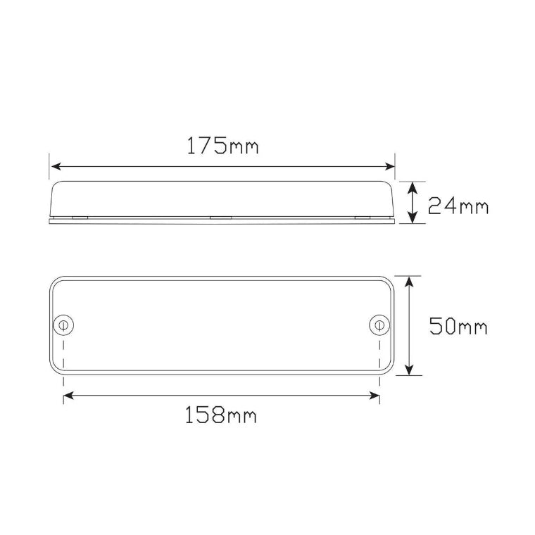 LED AUTOLAMPS 175A/2 FRONT INDICATOR LAMP, AMBER LENS, BLACK BASE