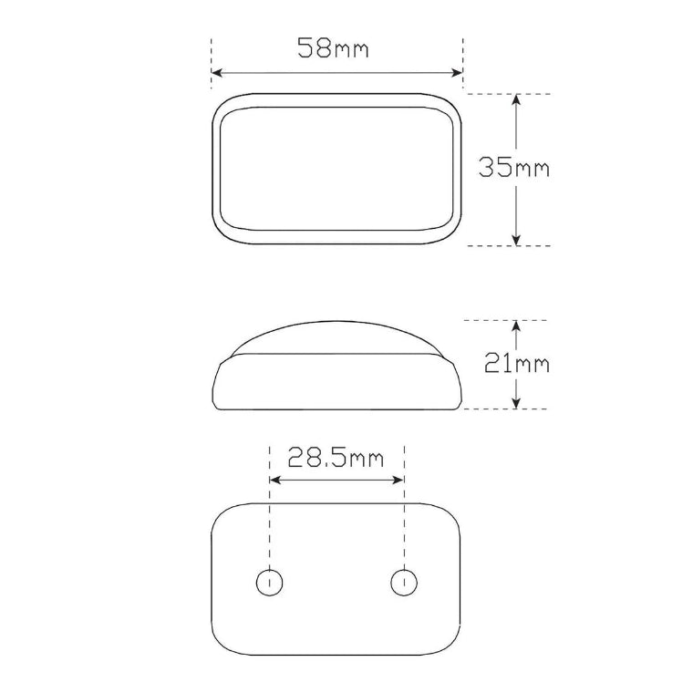 WHITE LED 10-30V FRONT OUTLINE MARKER