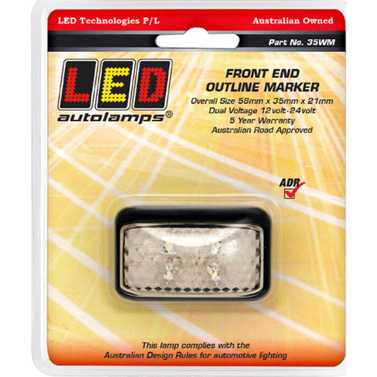 WHITE LED 10-30V FRONT OUTLINE MARKER