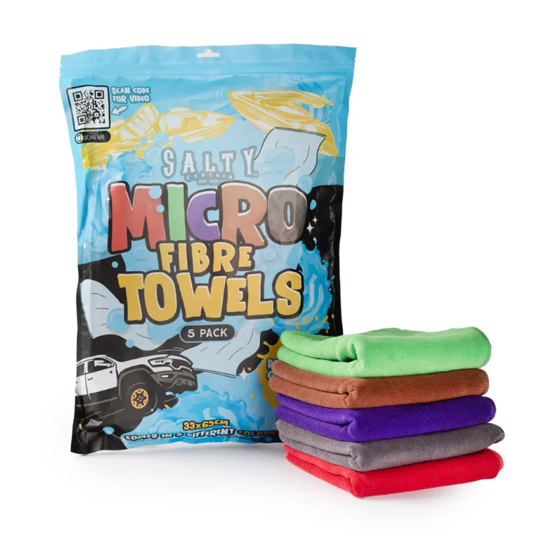 SALTY CAPTAIN 5PC MICROFIBRE TOWEL PACK