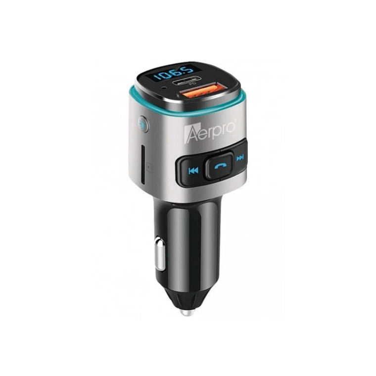 Aerpro Bluetooth FM Transmitter with PD 30W USB-C and Quick Charge 3.0 USB-A