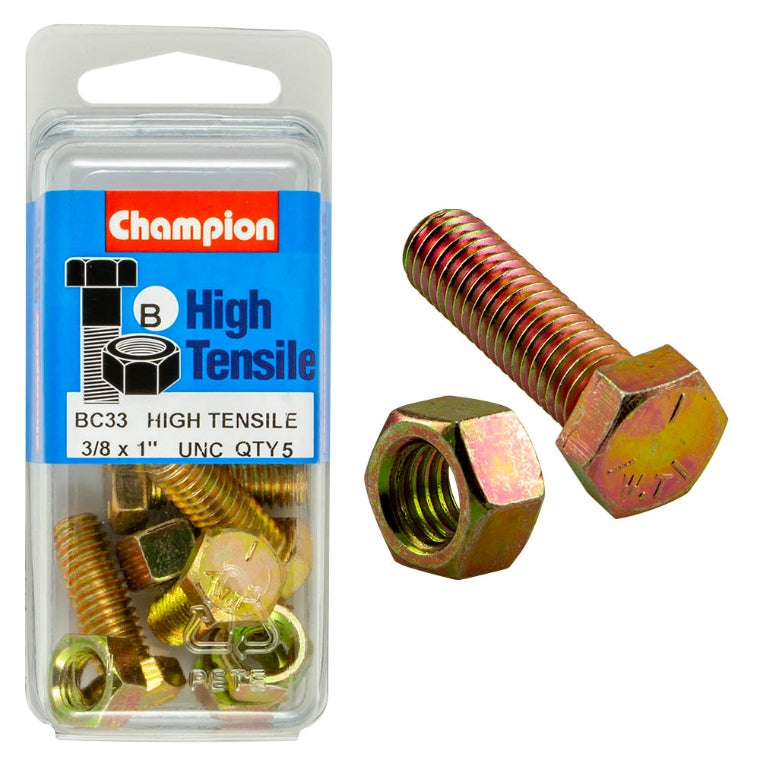 1 X 3/8 SET SCREW/NUT PACK-UNC