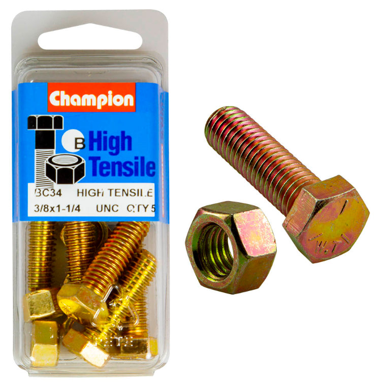1 1/4 X 3/8 BOLT/NUT PACK-UNC