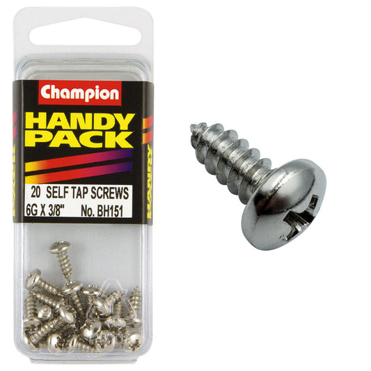 6G X 3/8 SCREW PACK-S/TAP PAN HEAD