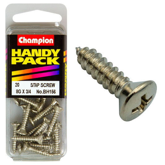 8G X 3/4 SCREW PACK-S/TAP RAISED HEAD