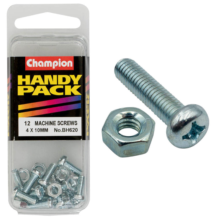 4 X 10MM SCREW/NUT PACK-MACHINE