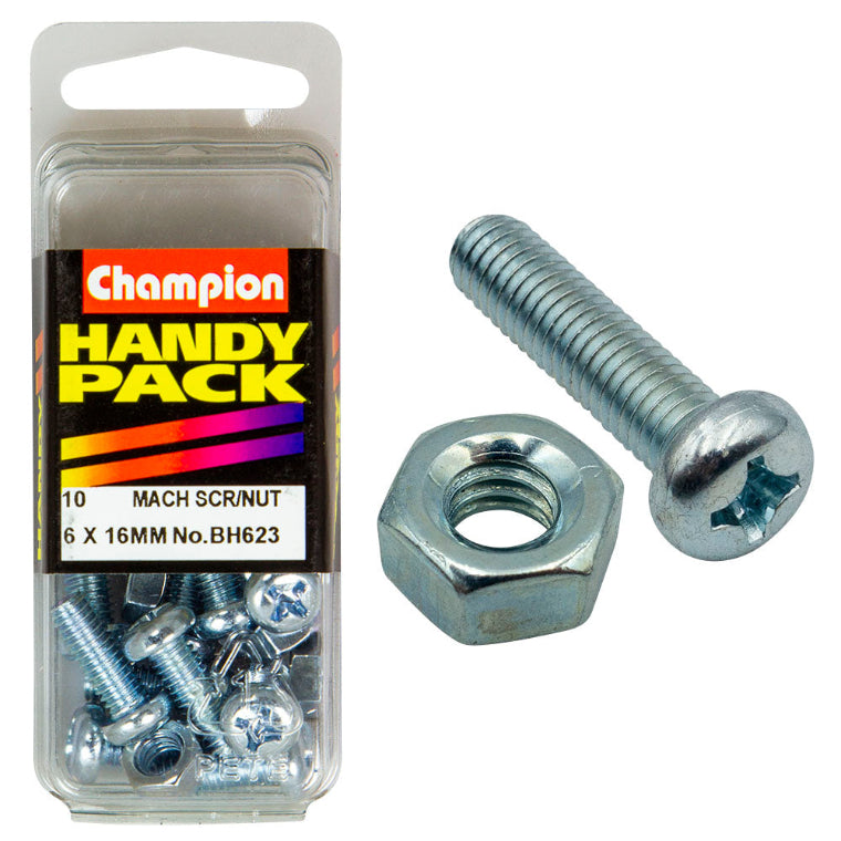 6 X 16MM SCREW/NUT PACK-MACHINE