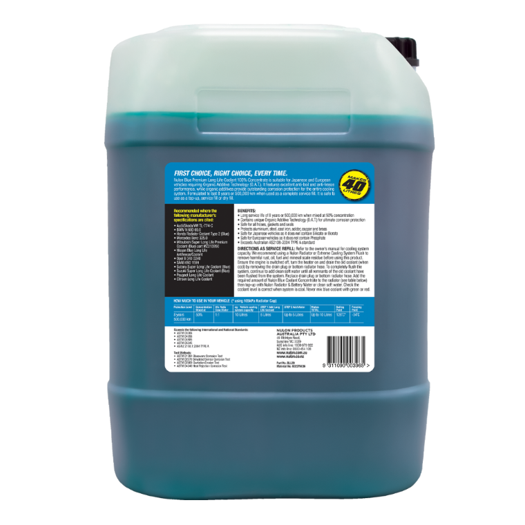 Blue Premium Long Life Coolant 100% Concentrate