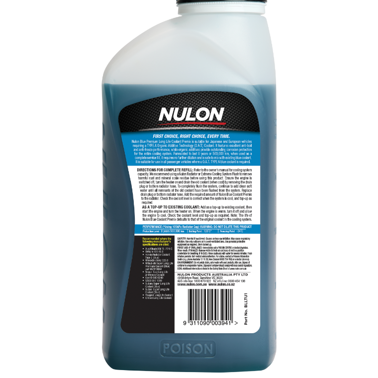 Blue Premium Long Life Coolant Premix 1L