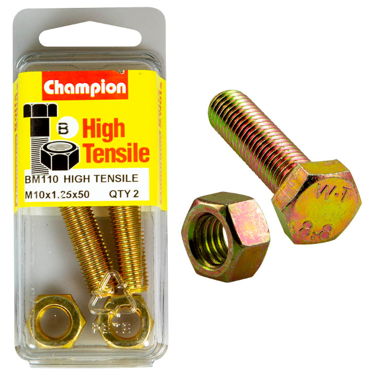 10 X 50 X 1.25 SET SCREW/NUT PACK-METRIC