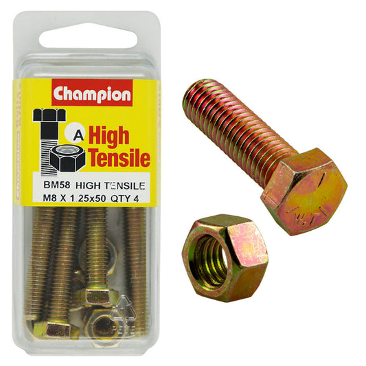 8 X 50 SET SCREW/NUT PACK-METRIC