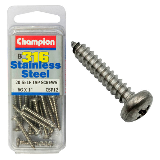 6G X 1 SCREW PK-S/TAPP S/LESS PAN 6GX