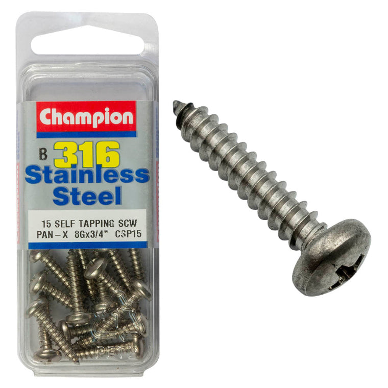 8G X 3/4 SCREW PK-S/TAPP S/LESS PAN 8GX